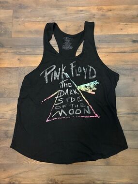 Pink Floyd Black Women's Graphic Tank Top with Pastel Prism